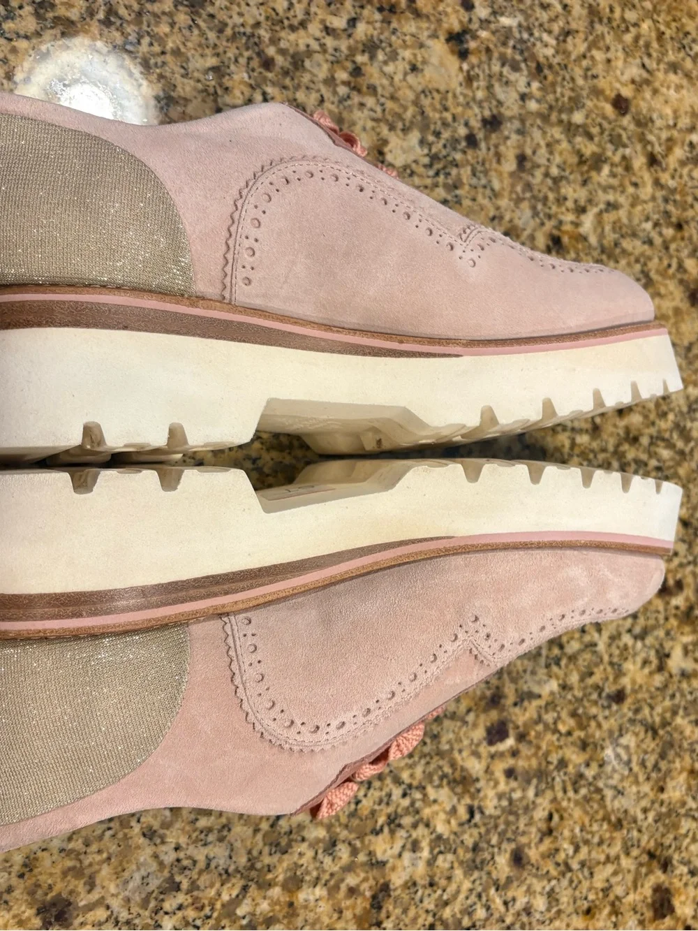 The Office of Angela Scott Ms Elaine Pink Suede Platform Derby Shoes 39.5 US 9.5